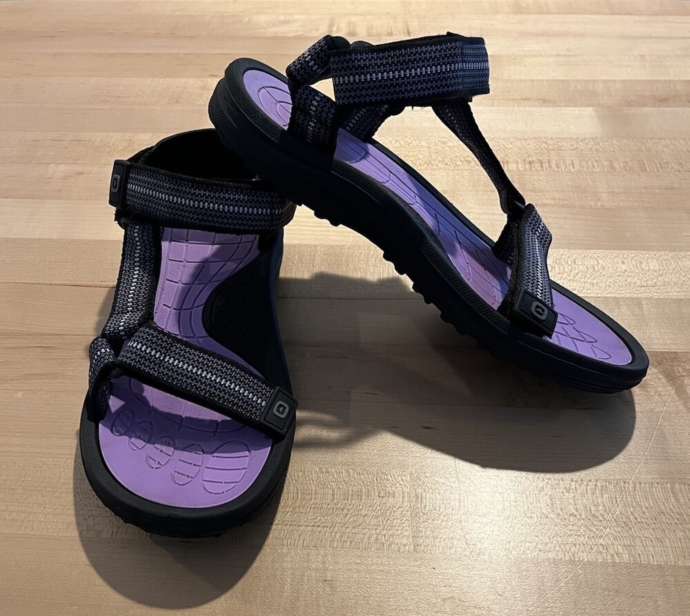 Outbound Lucy Braided Sandals Womens 10 Purple Black Adjustable Straps